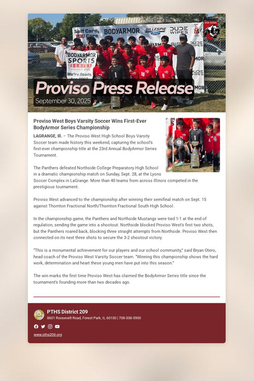 Proviso Press Release