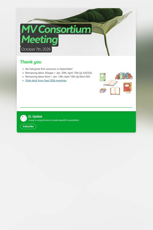 MV Consortium Meeting