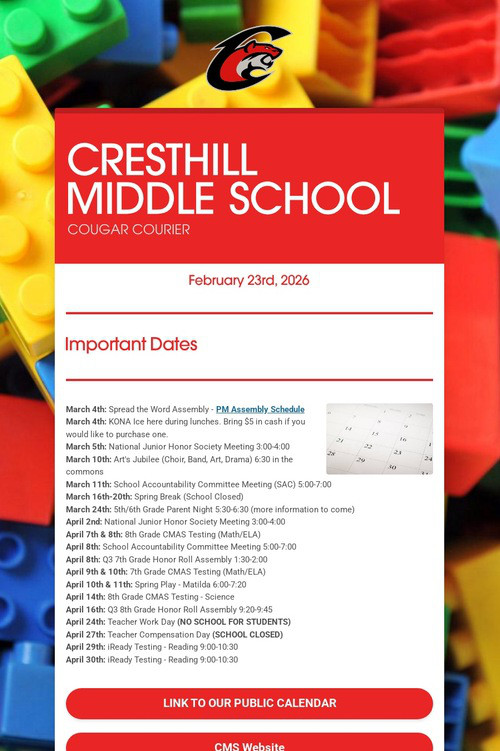 CRESTHILL MIDDLE SCHOOL