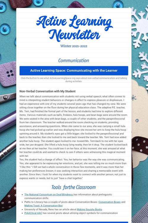 Active Learning Newsletter