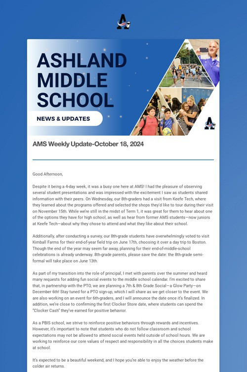 AMS Weekly Update