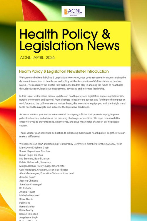 Health Policy & Legislation News