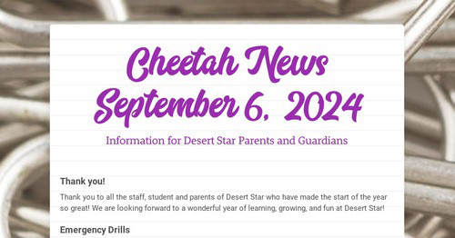 Cheetah News September 6, 2024