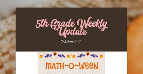 5th Grade Weekly Update