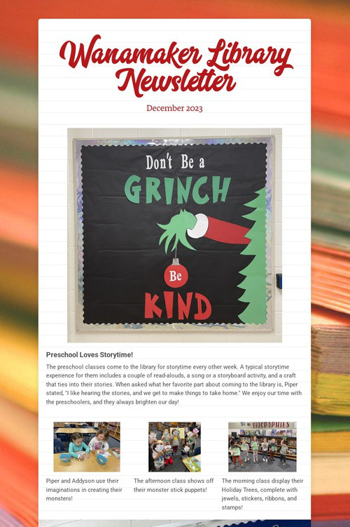 Wanamaker Library Newsletter