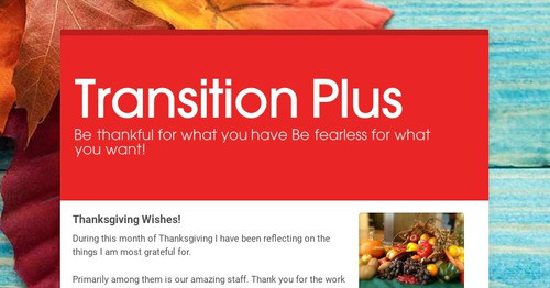 Transition Plus | Smore Newsletters for Education