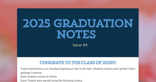 2025 Graduation Notes