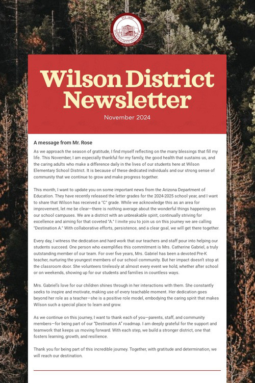 Wilson District Newsletter