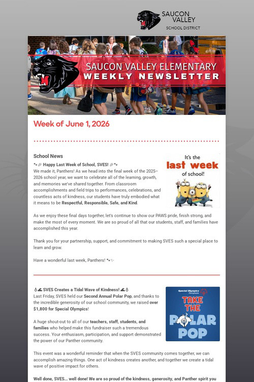 SVES Weekly Newsletter