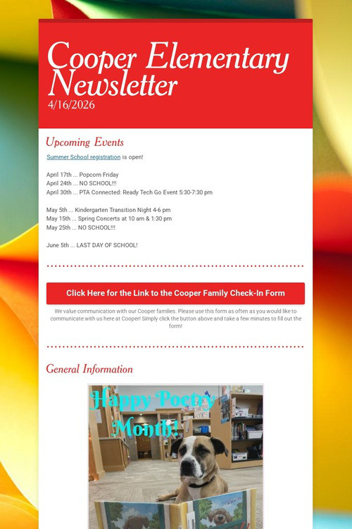 Cooper Elementary Newsletter