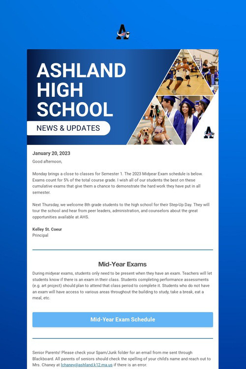 Ashland High School Weekly Update
