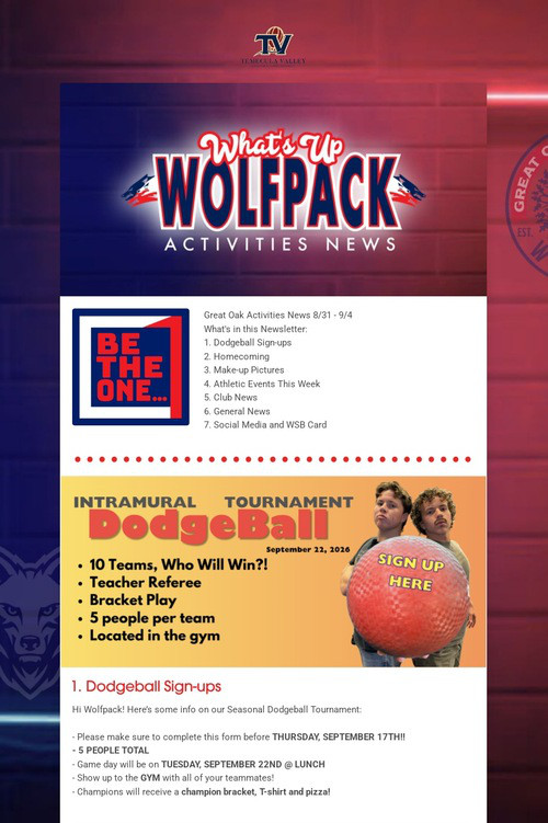What's Up Wolfpack 8/31 - 9/4