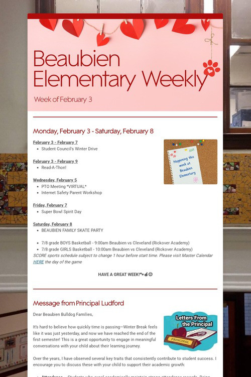 Beaubien Elementary Weekly