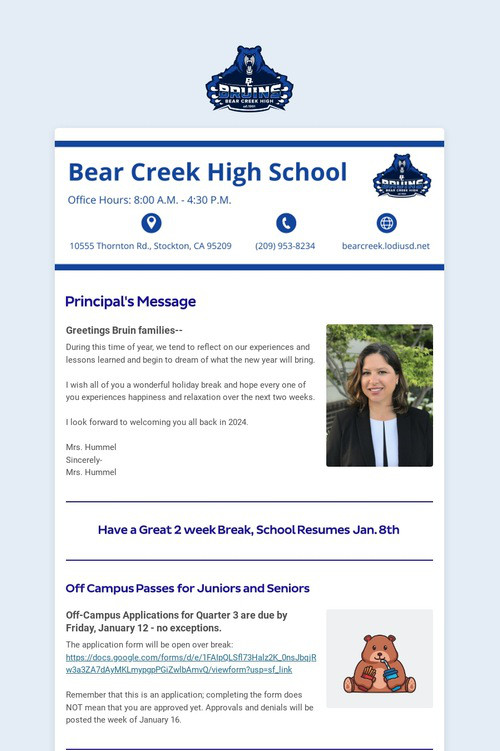 12/24/2023 BCHS Weekly Newsletter