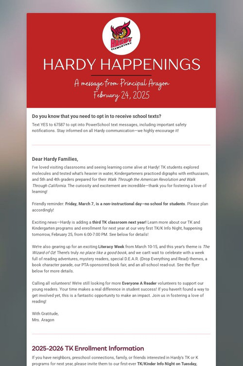 Hardy Happenings