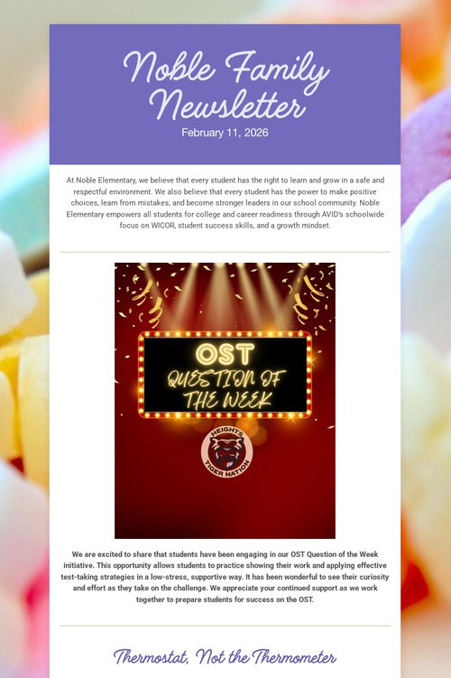 Noble Family Newsletter
