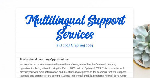 Multilingual Support Services | Smore Newsletters