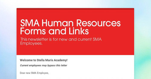 SMA Human Resources Forms and Links | Smore Newsletters