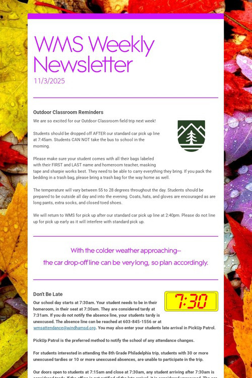 WMS Weekly Newsletter