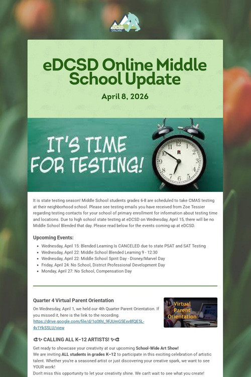 eDCSD Online Middle School Update