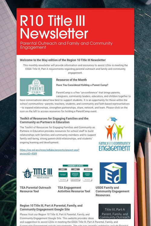 R10 Title III Newsletter