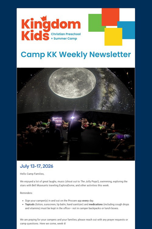 Camp Kingdom Kids: July 13-17