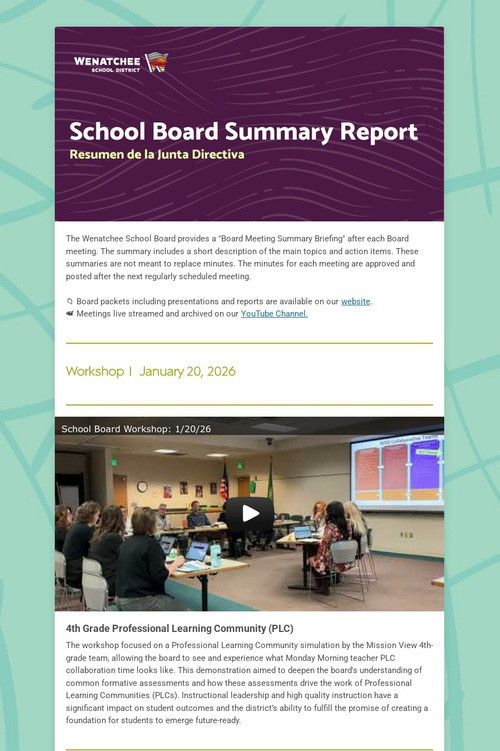 School Board Meeting Summary