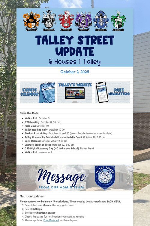 Talley Street Update