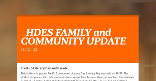 HDES FAMILY and COMMUNITY UPDATE
