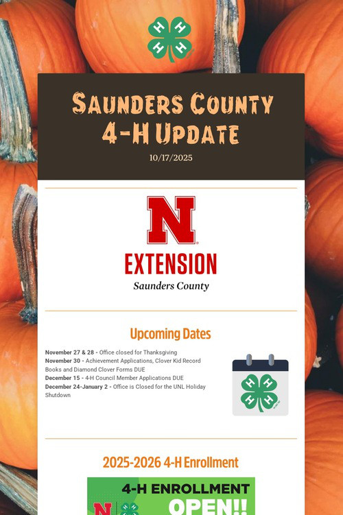 Saunders County 4-H Update