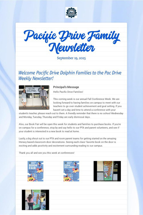 Pacific Drive Family Newsletter