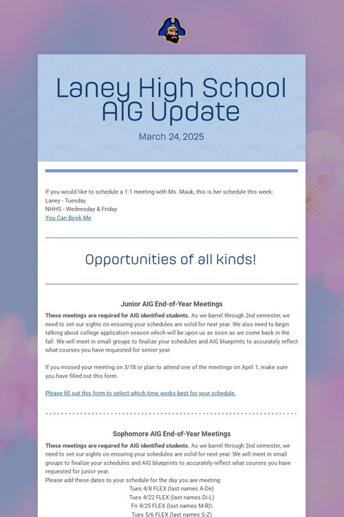 Laney High School AIG Update