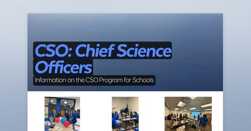 CSO: Chief Science Officers