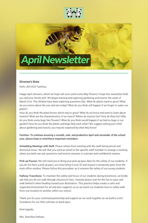 April Newsletter