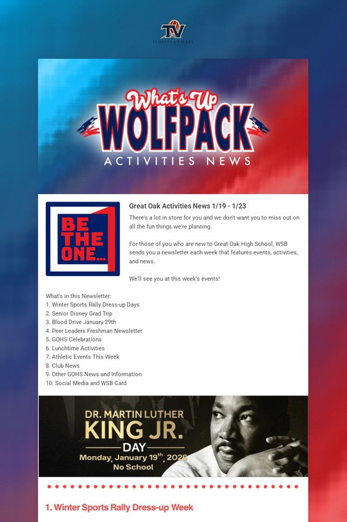 What's Up Wolfpack  1/19 - 1/23