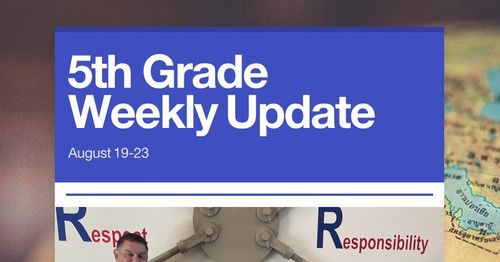5th Grade Weekly Update