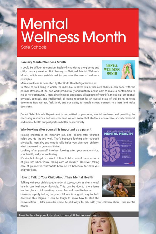 Mental Wellness Month