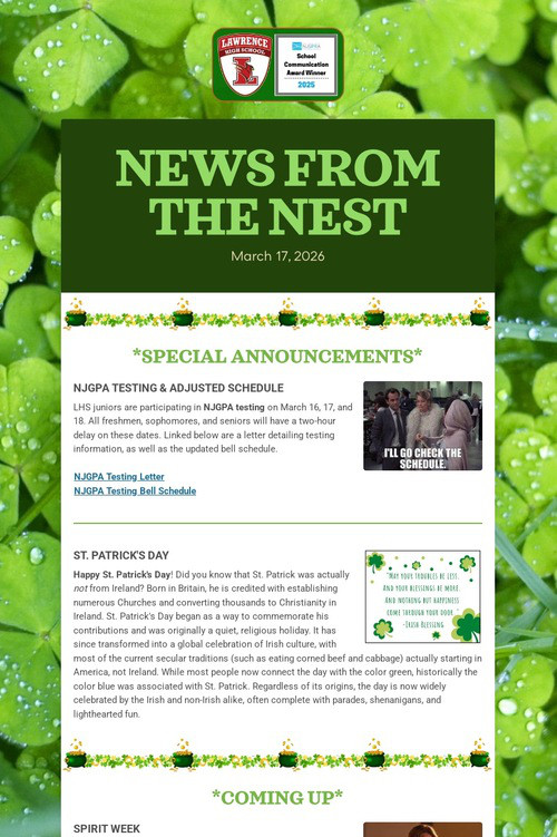 NEWS FROM THE NEST