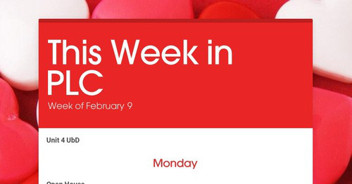 This Week in PLC | Smore Newsletters