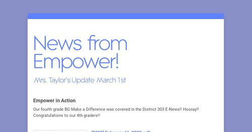 News from Empower!