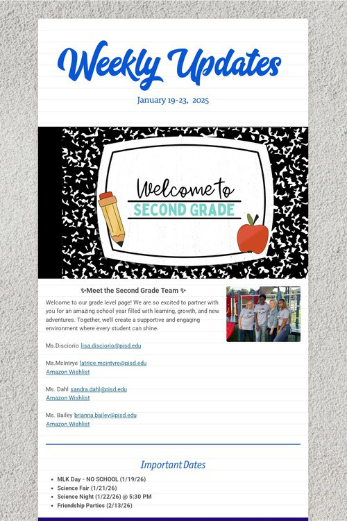 Weekly Updates