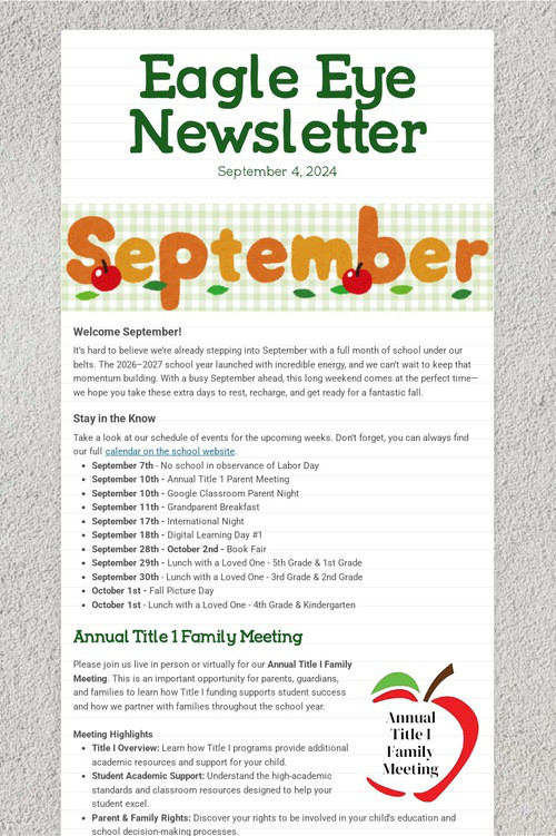 Eagle Eye Newsletter