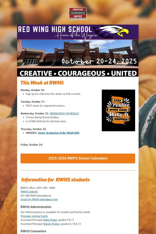 RWHS Student Newsletter