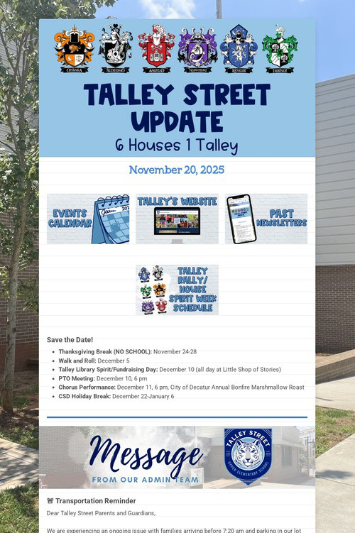 Talley Street Update