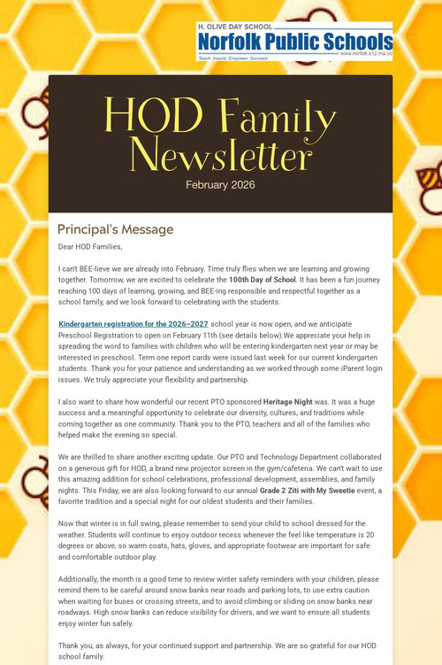 HOD Family Newsletter