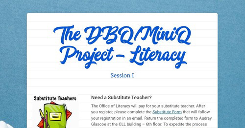 The DBQ/MiniQ Project - Literacy | Smore Newsletters