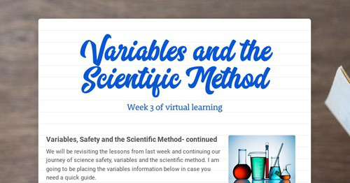 Variables and the Scientific Method | Smore Newsletters