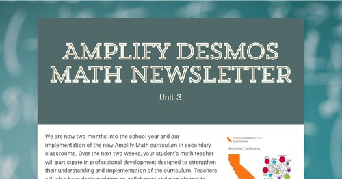 Amplify Desmos Math Newsletter
