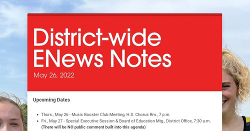 District-wide ENews Notes