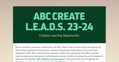 ABC CREATE L.E.A.D.S. 23-24